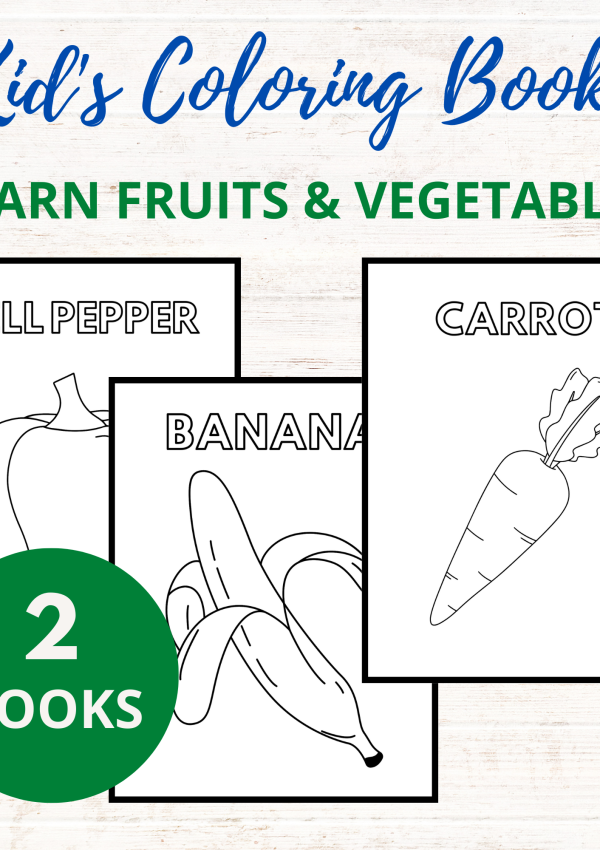 Kids Coloring Books Learn Fruits and Vegetables