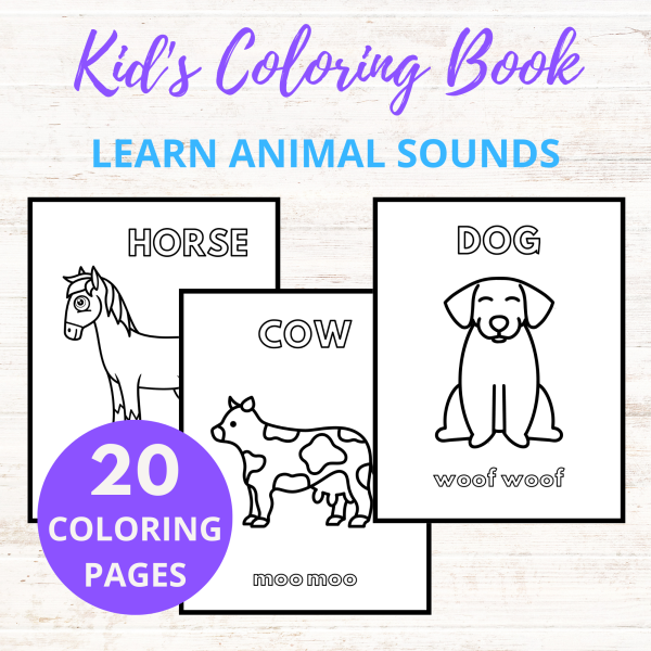 learn animall sound printable coloring sheets