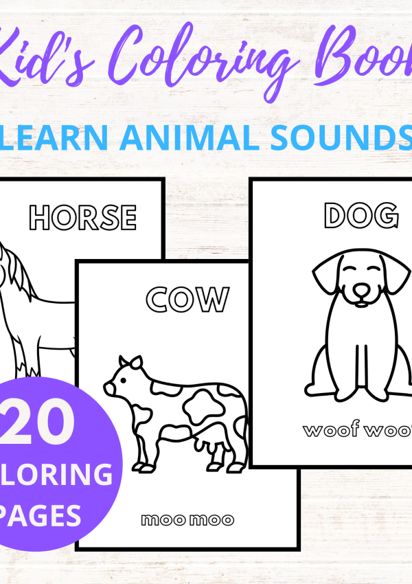 Children’s Coloring Sheets Learn Animal Sounds