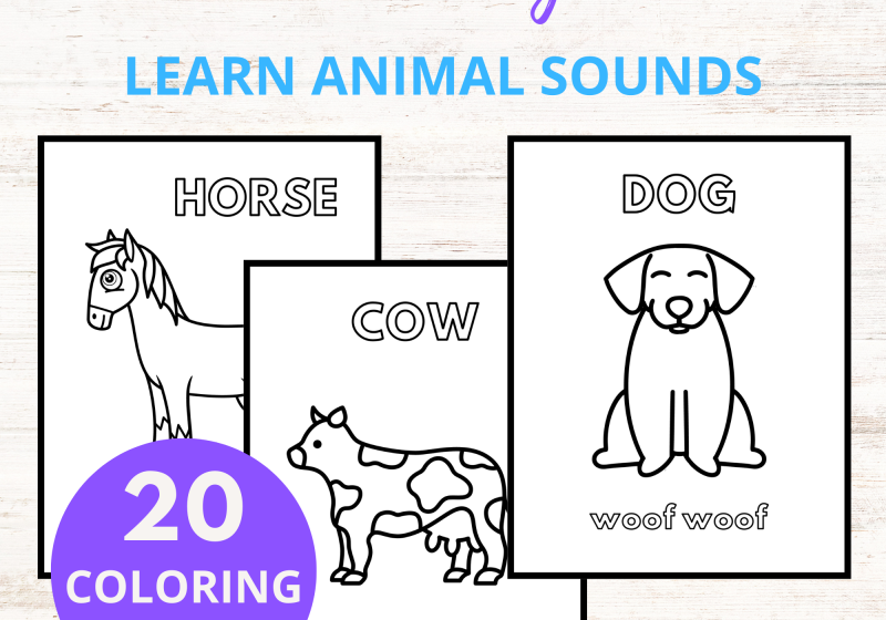 learn animall sound printable coloring sheets